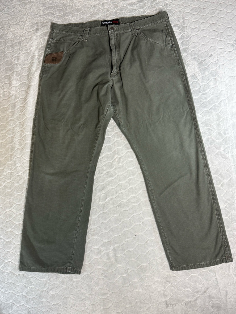 Wrangler Riggs Workwear Ripstop Utility Pants Olive Green 40x30 Cotton Work